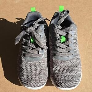 Gray and Green Knit Sneakers
